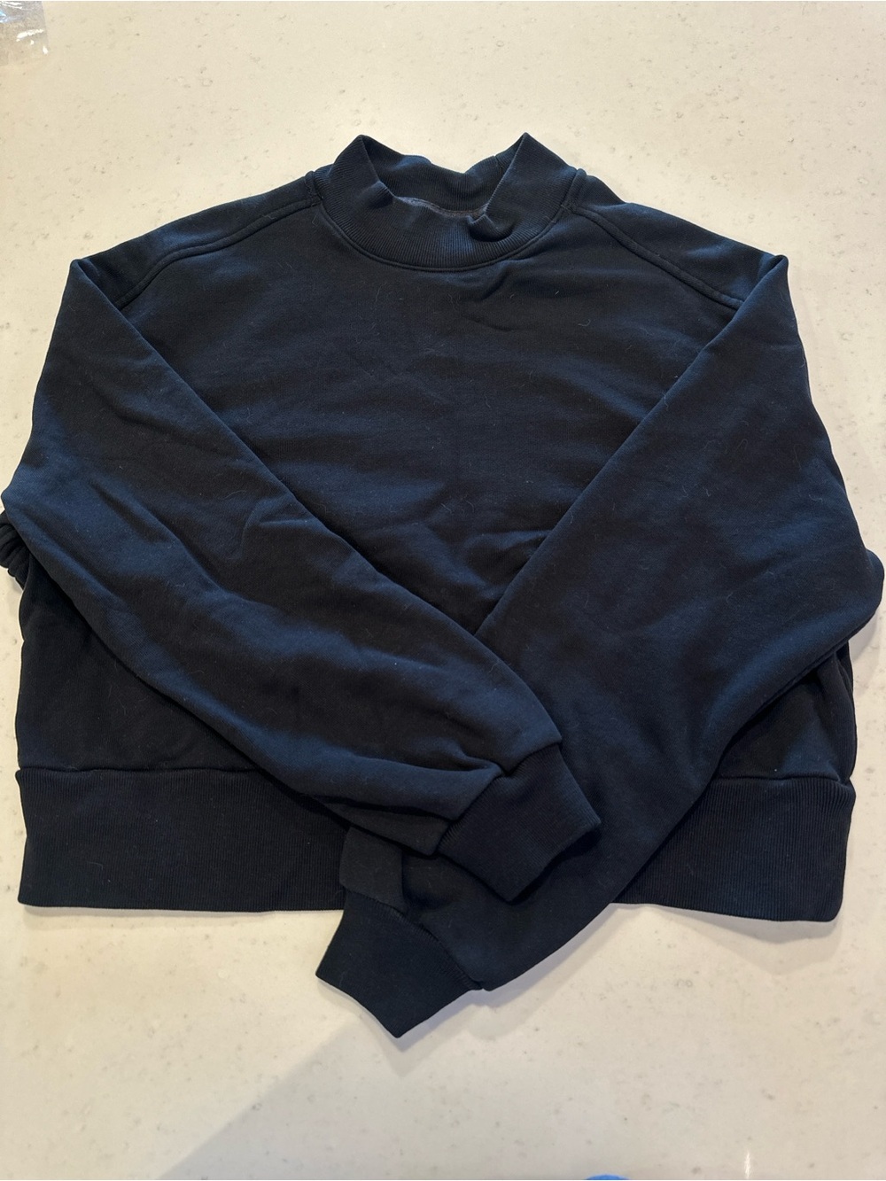 NWOT Everlane Organic Cotton Black Crop Sweatshirt Black Small Athleisure Casual